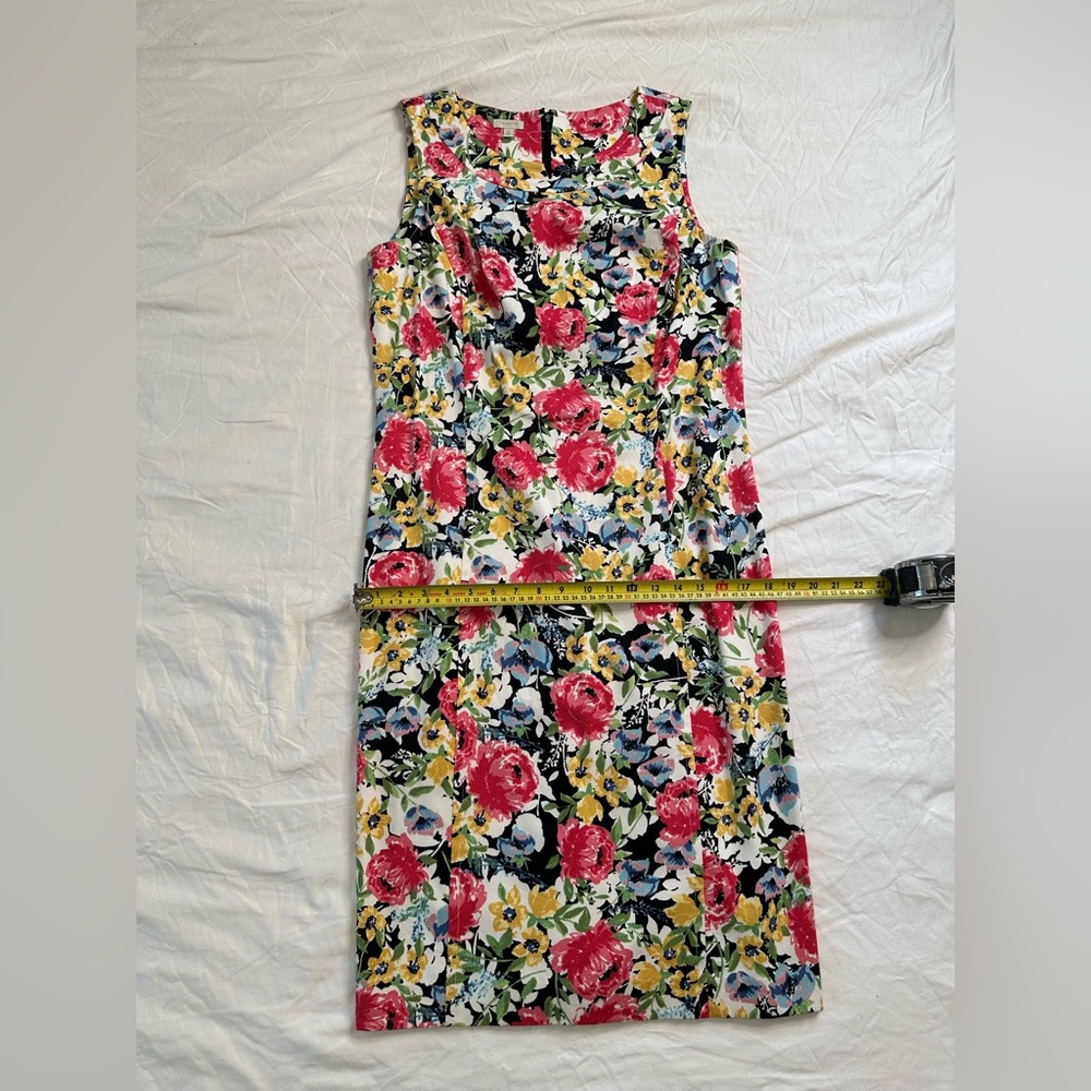 Talbots Sleeveless Sheath Midi Dress Floral Print Cotton Blend Kentucky Derby 12 - Picture 12 of 12